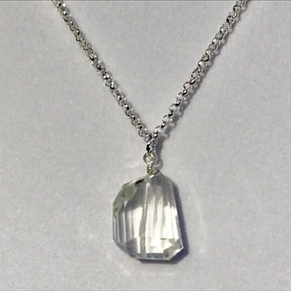 Genuine Crystal Quartz Gemstone Pendant!